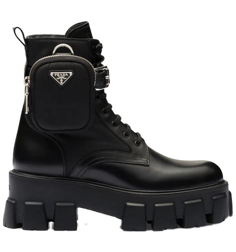 prada pouch boots|prada 55 leather ankle boots.